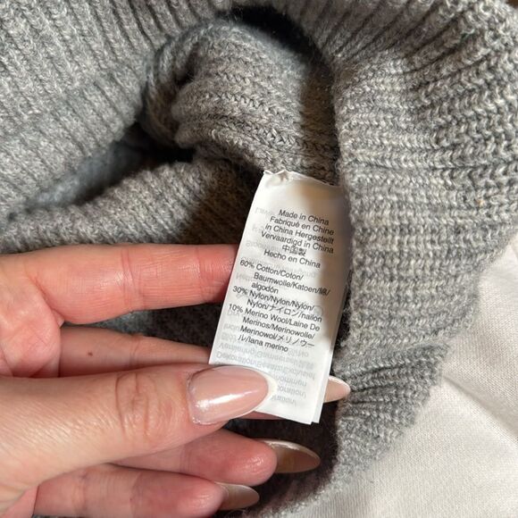 EUC J. Crew Knit Gray Long Sleeve Sweater Bow Detail Dress Small - Picture 5 of 7